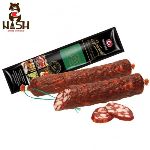 Колбаса сырокопченая, салями Гермес "Брауншвейгская", 210г