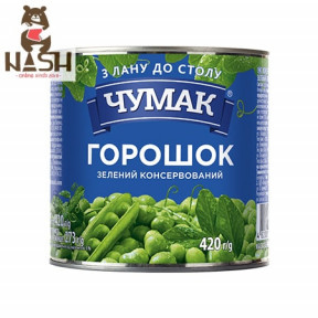Oekraïense groene erwten Chumak, 420 g Oekraïense groene erwten Chumak, 420 g