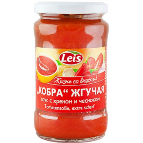Spicy tomato sauce with garlic and horseradish Leis "Cobra", 314ml Spicy tomato sauce with garlic and horseradish Leis "Cobra", 314ml
