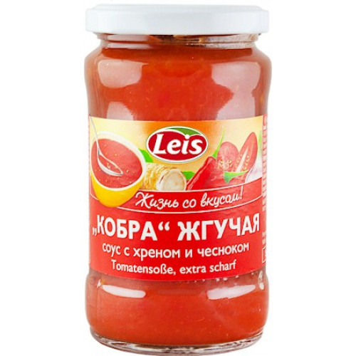 Pittige tomatensaus met knoflook en mierikswortel Leis "Cobra", 314ml