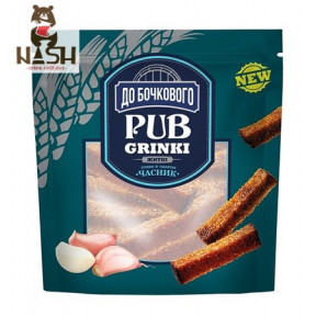 Грінки До Бочкового житньо-пшеничні зі смаком «Часник», 130г Грінки До Бочкового житньо-пшеничні зі смаком «Часник», 130г