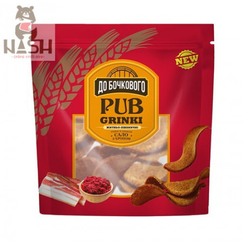 Oekraïense croutons Do Bochkovogo roggetarwe met "Reuzel met