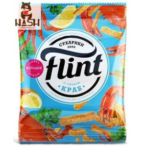 Ukrainian wheat-rye croutons Flint with Crab flavor, 70g Ukrainian wheat-rye croutons Flint with Crab flavor, 70g
