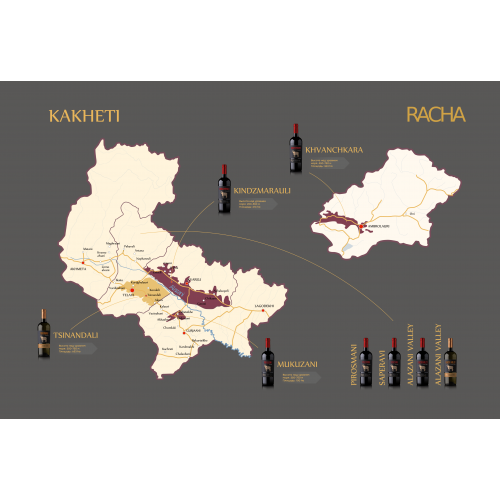 Georgische rode halfzoete wijn Georgian Royal Wine Khvanchkara