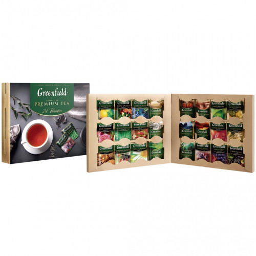 A set of 24 different types of Greenfield tea, a total of 96 bags
