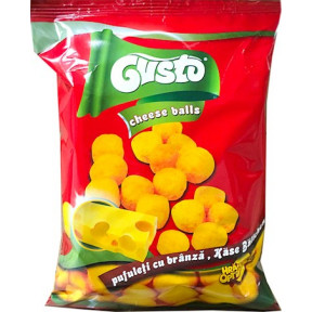 Кукурузные шарики с сыром Gusto, 35г Кукурузные шарики с сыром Gusto, 35г