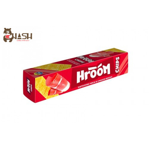 Картофельные чипсы пластинки Hroom со вкусом «Бекон», 50г