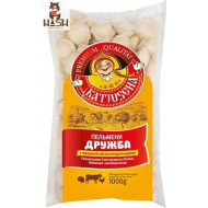 Пельмені Катюша "Дружба" з яловичиною, м'ясом курки та індички, 1кг