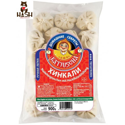 Frozen khinkali Katyusha with pork and beef, 900g