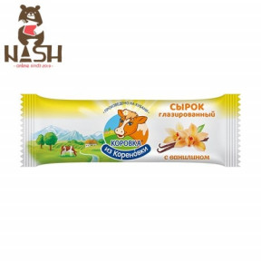Глазурований сирний сирок "Корoвка iз Коренoвкi" з ваніліном, 40г Глазурований сирний сирок "Корoвка iз Коренoвкi" з ваніліном, 40г