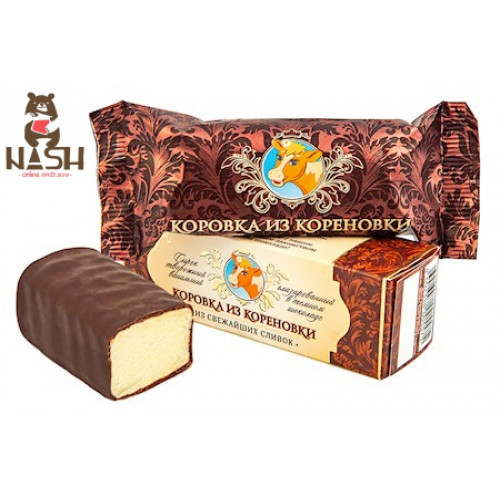 Glazed curd cheese "Korovka iz Korenovki" vanilla in dark chocolate, 50g