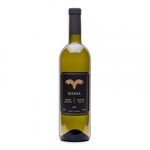 Dry white Georgian wine Kolkha Mtsvane 2016, 13% alcohol, 0.75l Dry white Georgian wine Kolkha Mtsvane 2016, 13% alcohol, 0.75l