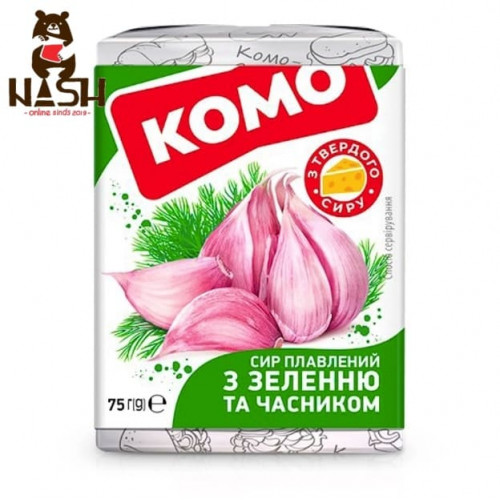 Сырок плавленный Комо "С зеленью и чесноком" 35% жирности, 75г