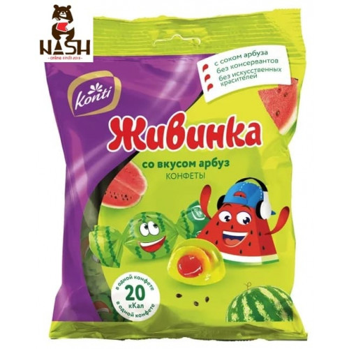 Ukrainian jelly candies Konti "Zhyvinka" with watermelon flavor, 250g
