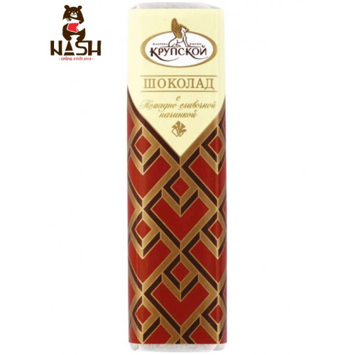 Chocoladereep van Krupskaya Factory met fudge- en roomvulling, 50 g