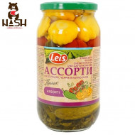 Ассорти Leis "Тройка" из огурцов, помидоров и патиссонов, 870г