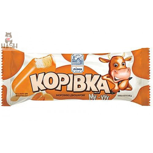 Ukrainian ice cream Limo "Cow Moo" with toffee flavor in glaze, 65g