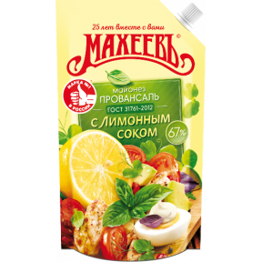 Майонез Махеєв "Провансаль з лимонним соком", жирність 67%, 400мл Майонез Махеєв "Провансаль з лимонним соком", жирність 67%, 400мл