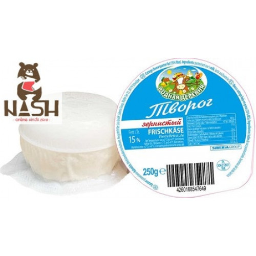 Kwark Rodnaya Derevnya 15% vet, 250 g