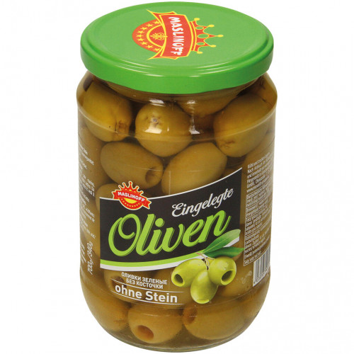 Оливки зеленые без косточек Maslinoff, 700г