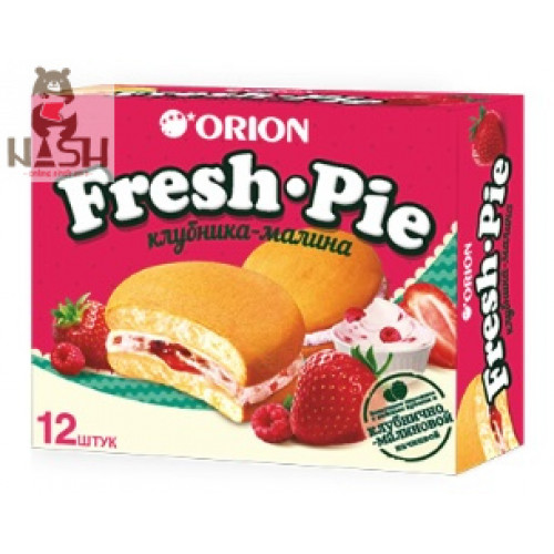 Печенье Orion чоко-пай Fresh Pie "Клубника-малина", 12шт.