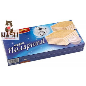 Вафельний торт фабрики ім. Н.К.Крупської "Полярний", 213г  Вафельний торт фабрики ім. Н.К.Крупської "Полярний", 213г