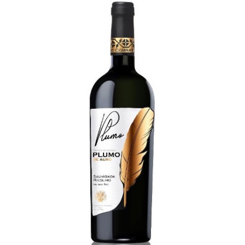 Молдавское белое сухое вино Sauvignon–Riesling Plumo de Auro