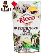 Майонез Mr.Ricco на перепелином яйце, жирность 67%, 375г