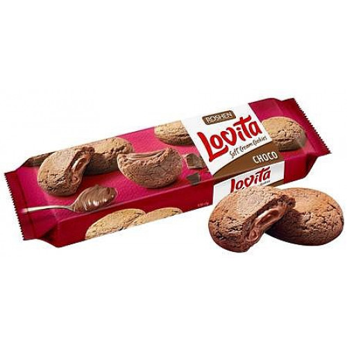 Ukrainian cookies Roshen Lovita Soft Cream choco, 127г