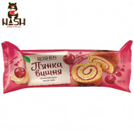 Бісквітний рулет Рошен "П'янка вишня" зі смаком вишневого лікеру, 180г