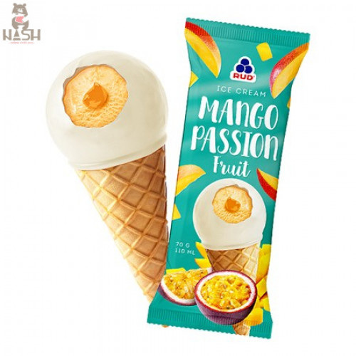 Ukrainian ice cream Rud in a cone "Mango/Passion Fruit", 70g