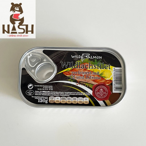 Canned salmon Wild Salmon in oil with lemon, 120g