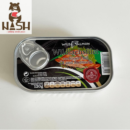 Canned salmon Wild Salmon in oil with rosemary, 120g