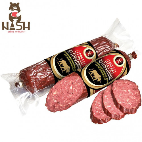 Dried beef cervelat, sausage Sovietsky standard, 270g (best before 05.06)