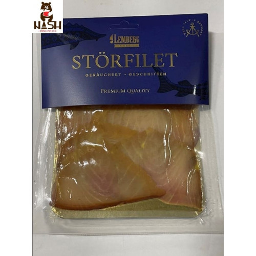 Cold smoked sturgeon fillet Lemberg, sliced ​​and vacuum packed, 200g