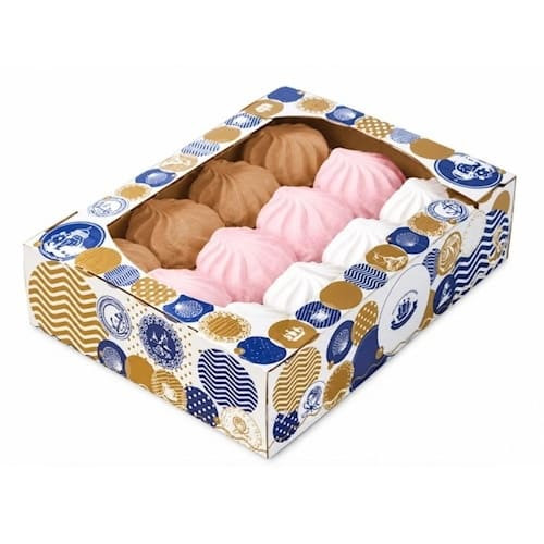 Marshmallow (zefir) van de suikerwerkfabriek Kronshtadt – "Assortiment: vanille-framboos en crème brûlée", 500 g