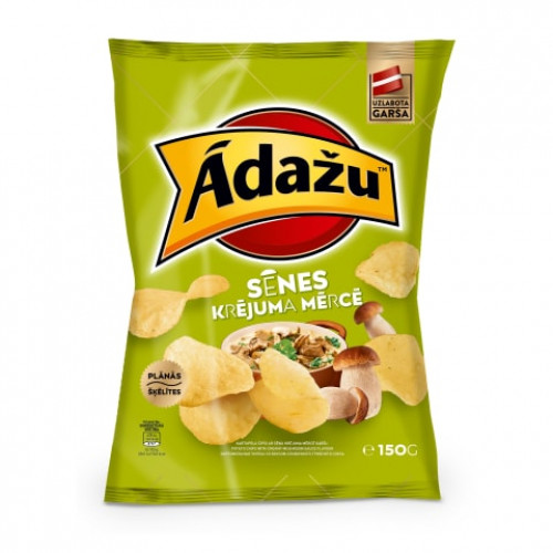 Chips Ādažu with the taste of creamy mushroom sauce, 150g Chips Ādažu with the taste of creamy mushroom sauce, 150g