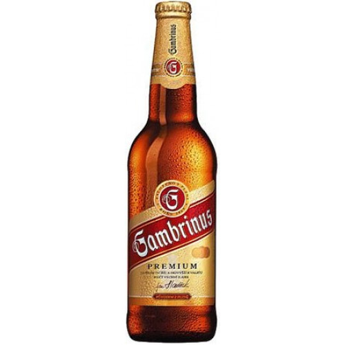 Пиво чеське Гамбрінус Преміум світле 5,2% алк., 0.5л