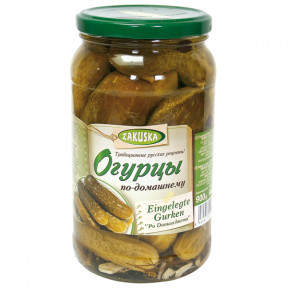 Маринованные огурцы "По-домашнему", 880г Маринованные огурцы "По-домашнему", 880г