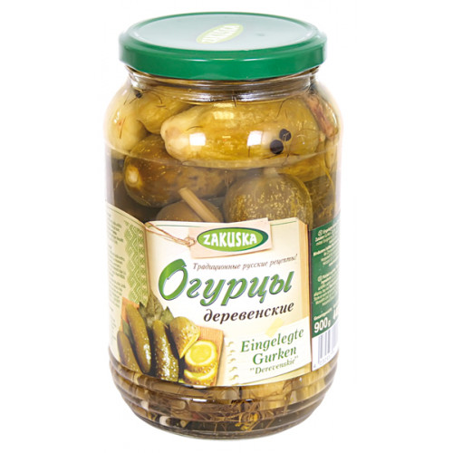 Pickled cucumbers "Country", 880g