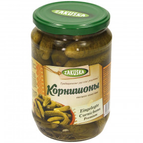 Маринованные корнишоны, 680г Маринованные корнишоны, 680г