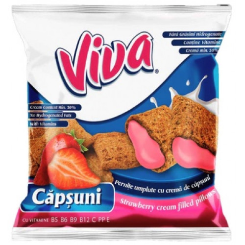 Viva kussens met aardbeiencrème, 100g