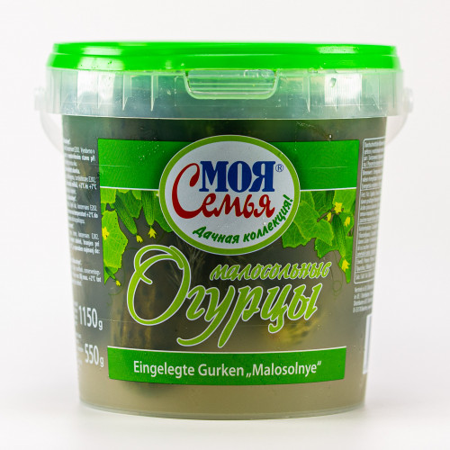 Lightly salted cucumbers in a bucket, 1150g
