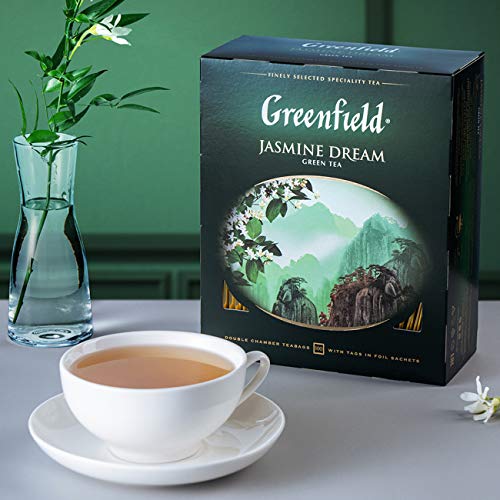 Зелений чай Greenfield "Jasmine Dream", в пакетиках 100 х 2г