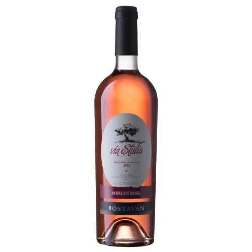 Молдавское розовое сухое вино Bostavan Merlot Via Etulia