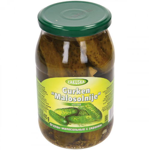 Cucumbers "Salted" with dill, 850g