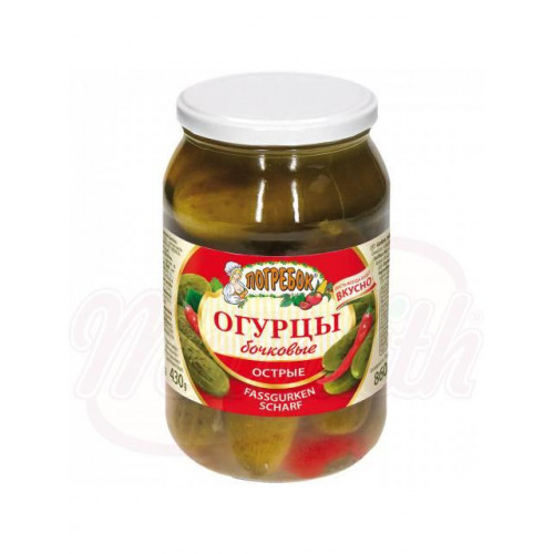 Бочкові огірки Погребок гострі, 860г