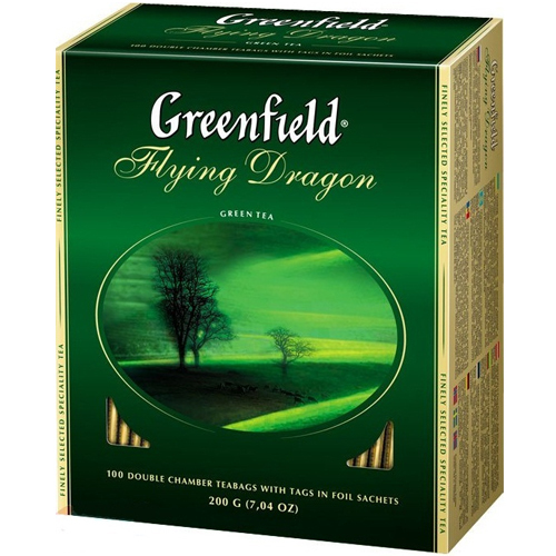 Greenfield Green Tea "Flying Dragon", 100 x 2g sachets