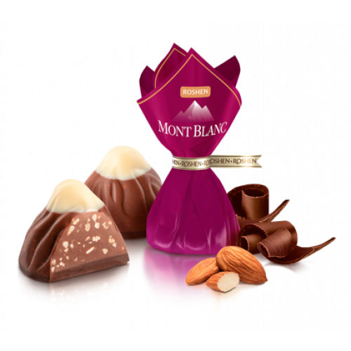 Ukrainian sweets Roshen "Mont Blanc" with crushed almonds, 250g