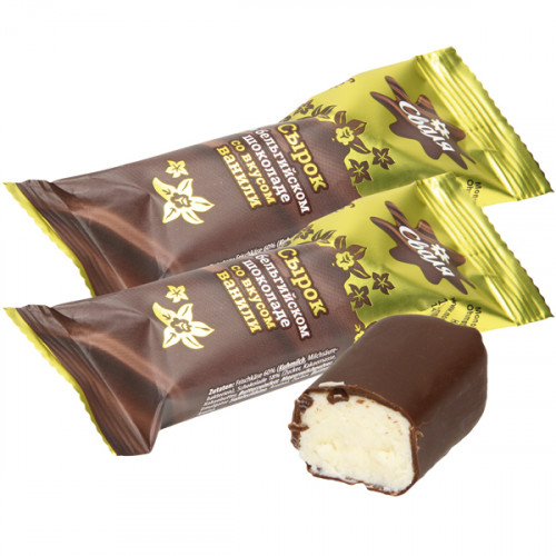 Curd cheese with vanilla flavor in Belgian chocolate, 40g